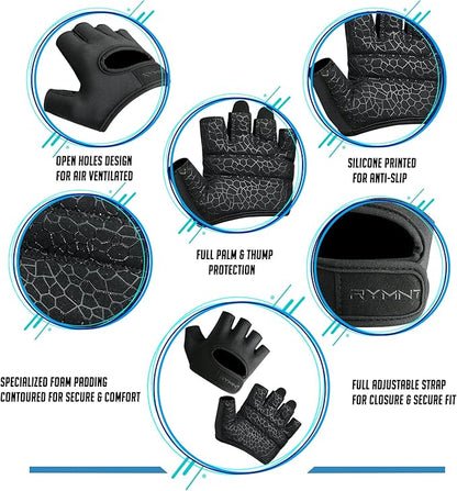 Minimal Weight Lifting Gloves,Short Micro Workout Gloves Grip Pads with Full Palm Protection & Extra Grip for Men Women Weightlifting,Gym,Exercise Training
