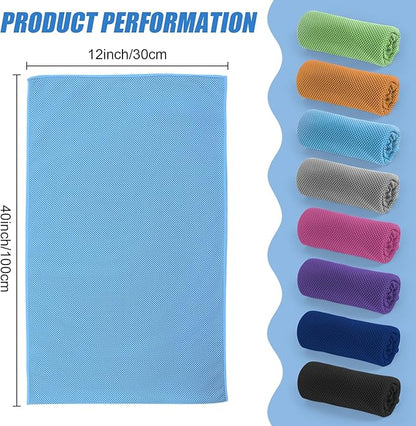 8 Pack Cooling Towel for Neck and Face,Gym Fitness Hiking Running Yoga Workout Sweat Ice Towel (Multicolor-05)