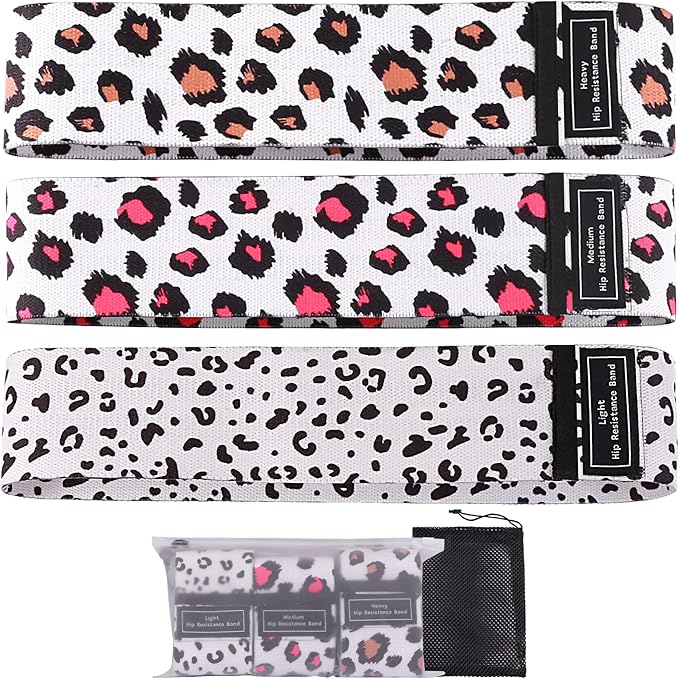 Booty Bands, 3 Levels Hip Bands, Polyester-Cotton and Latex Silk Workout Bands Resistance Bands for Home, Gym, Fitness, Pilates, Yoga (Pack of 3)
