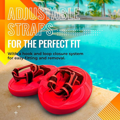 Sunlite Sports Aqua Trainer 2-in-1 Resistance Hand and Feet Paddle, Water Aerobics Set for Pool, Adult Aquatic Exercise for Aqua Workout, Low Impact Upper Lower Body Workouts