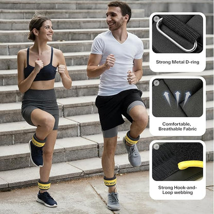 Sportneer Ankle Weights 0.5/1/2/3/5 LBS 1 Pair Wrist Leg Arm Weights for Women Men Kids Child with Adjustable Straps, Strength Weighted for Jogging Running Walking Fitness Gym Workout