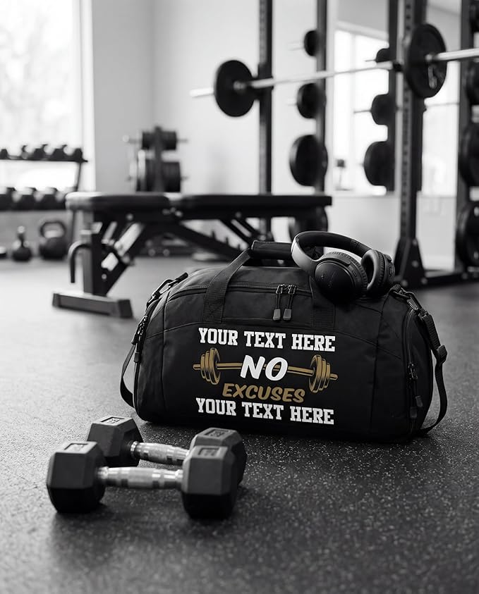 Personalized Weightlifting Duffel Bag – Custom Gym Bag with Name & Logo – Heavy Duty Workout Bag for Men & Women – Lifting, Powerlifting, Bodybuilding Training Gear