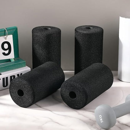 Deekin 4 Pcs Foam Foot Pad Rollers Buffer Tube Cover for Exercise Machine Home Gym Equipment Replacement Pads for Leg Extension Weight Bench Inversion Table(0.87 x 3.4 x 6.3 Inches)