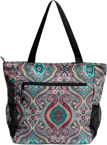 Original Floral Water Resistant Large Tote Bag Shoulder Bag for Gym Beach Travel Daily Bags Upgraded