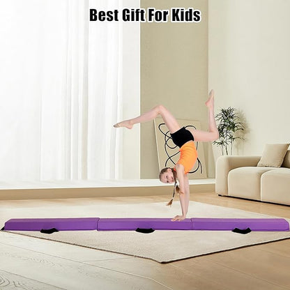 MARFULA 6 FT / 8 FT / 9 FT / 10 FT Folding Gymnastic Balance Beam for Kids with Carry Bag for Home and Club Use