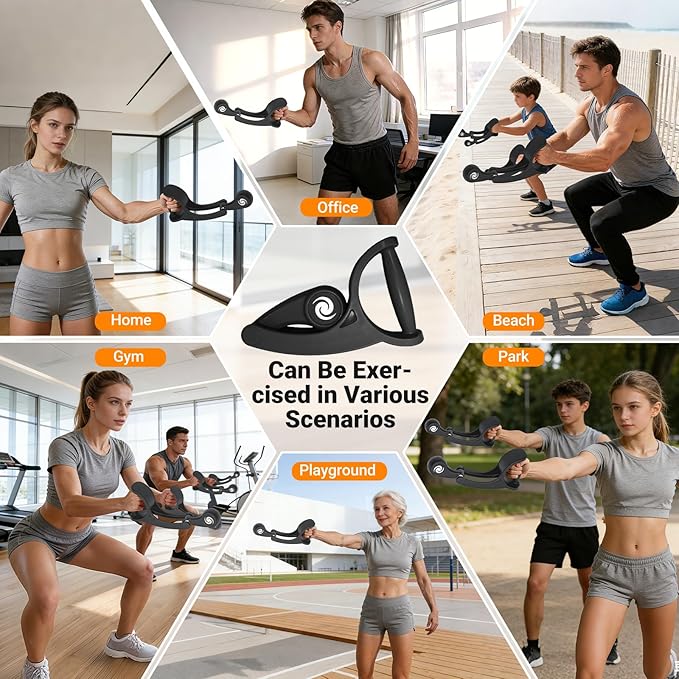 Arm Workout for Men and Women Weighted Ropeless Battle Rope for Home Gym Arm Trainer Workout Fitness Equipment 360° Hand-Crank Forearm Trainer for Full-Body HIIT, Low-Impact Aerobic Training