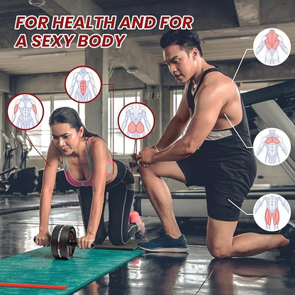 Ab Roller Wheel. Abdominal Training Roller for Men/Women, Abdominal Wheels Widened to 3.4 ", Rubber Tread of The Abdominal Wheel Upgraded, Max Weight 490 lbs