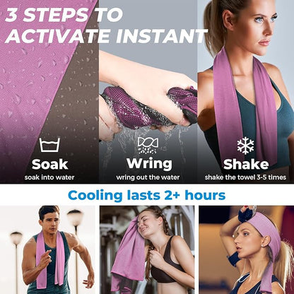 Cooling Towels for Neck and Face - Soft Breathable Chilly Towel, Sweat Wraps, Cool Rags Quick Dry Towel for Hot Weather, Workout, Sports, Yoga, Gym, Hiking, Running, Trips, Golf