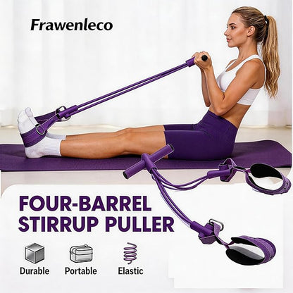 Fitness Resistance Bands with 4 Tube Pedal Ankle Puller, Elastic Yoga Pedal Stretch Band for Exercise, AB Training, Sit Up Equipment