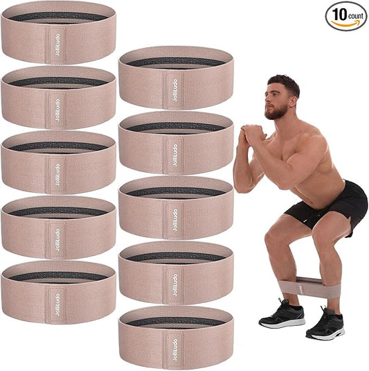 10 Pcs Resistance Bands for Workout Fabric Exercise Bands for Legs and Butt Glutes Workout Band for Women Men Yoga, Pilates, Fitness