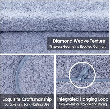 JML Bath Towels, Pack of 4, 30"x60", Large Microfiber Towel Set, Ultra Soft, Super Absorbent, Fast Drying, Perfect for Suana, Shower, Pool, Sport, Travel, Fitness, SPA,Yoga, Coral Fleece - Blue