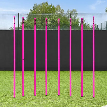 FORZA Slalom Agility Poles | Improve Endurance, Speed & Footwork | Color, Size & Rubber Base Options Available [8 Pack]