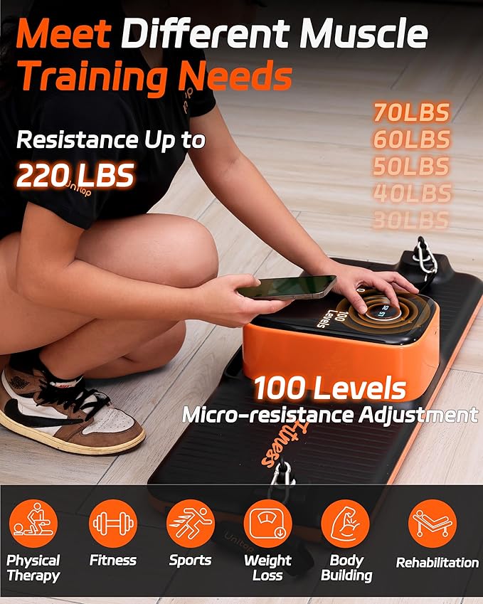 Smart Portable Home Gym Strength Training Workout Cable Machine, All in one Gym,Functional Full Body Fitness Equipment, 220LBS Resistance,Compact for Travel,Small Space & Home Exercise