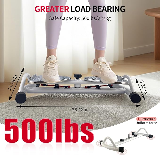 Waist Twister Machine Exercise Fitness Tool,Home Gym Equipment Ab Twister Board with 500 lbs Capacity Ultra-Quiet,Core Trainer for Slim Waist and Ab Exercise,All-Metal Anti-Slip Footrest,Women Men