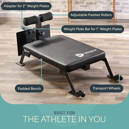 Lifepro Hip Thrust Machine – Adjustable Glutes Workout Equipment for Home – GluteBlast Foldable Booty Builder, Sissy Squat Machine, Thrust Glute Bench, Home Gym Glute Workout