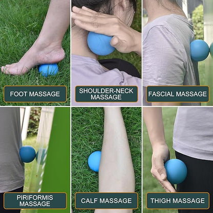Massage Lacrosse Balls for Myofascial Release,Yoga Deep Tissue Massage,Trigger Point Therapy and Foot Plantar Fasciitis,Muscle Soreness Massager Ball (2Pack,Black and Pink)