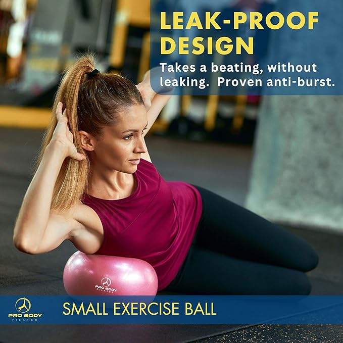 ProBody Pilates Small Exercise Ball - 9 Inch Workout Ball for Stability, Barre, Yoga, Core & Physical Therapy