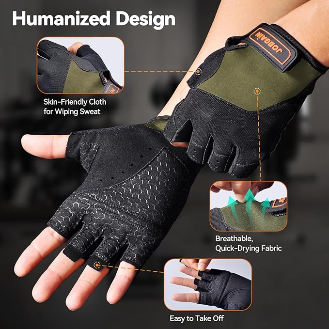 Workout Gloves for Women and Men, Breathable Weight Lifting Gloves, Grip & Shock Absorption, Full Palm Protection, for Gym Exercise, Fitness, Training & Cycling