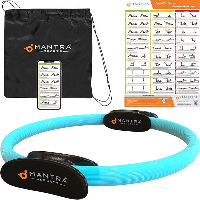 MANTRA SPORTS Pilates Ring Circle, Magic Circle Pilates Ring, Inner Thigh Exercise Equipment, Fitness Rings for Women, Thigh Master Inner Thigh Exerciser, Yoga Ring Pilates Equipment for Home Workouts