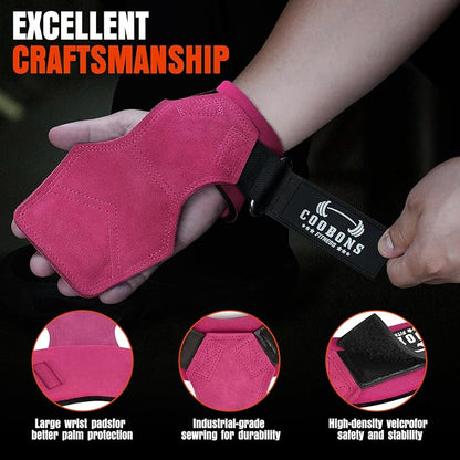 Weight Lifting Wrist Straps, Gym Straps Weight Lifting for Deadlift and Powerlifting, Double Layer Leather Wrist Wraps with Padded Cushion Wrist Loop, Weightlifting Grips for Men and Women