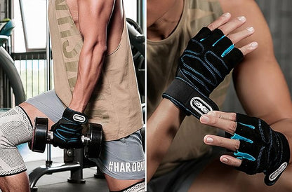Workout Gloves, Gym Gloves for Men, Wrist Wraps Lifting Wrist Wraps Gloves for Working Out, Hand Out Gloves Fitness Gloves Full Palm Protection