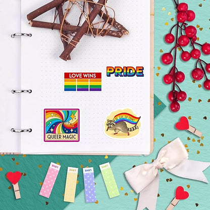 100Pcs Queer LGBTQ+ Stickers for Water Bottle, for Laptop - Queer Gifts, Party Supplies & Decorations -Trans, Gay Pride Stickers