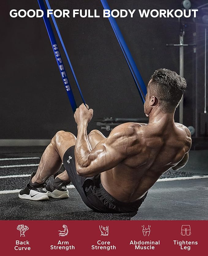 HAPBEAR Pull Up Assistance Bands - Pull Up Bands - Resistance Bands - Exercise Bands Resistance Bands Set - Workout Bands for Working Out, Stretching, Muscle Training