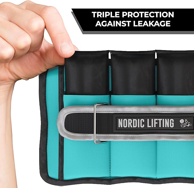 Nordic Lifting Adjustable Ankle Weights for Women & Men – 1 Pair (2–10 lbs) Wrist, Arm & Leg Weights for Gym, Yoga & Home Workouts – Secure Fit Strap Design – Durable Fitness Training Equipment