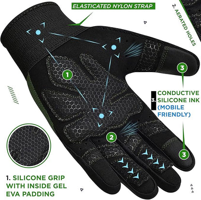 RDX Weight Lifting Gloves Gym Workout, Full Finger Touch Screen, Breathable Anti Slip Padded Palm Protection, Fitness Strength Training Powerlifting HIIT WOD Exercise, Men Women Home Gym Cycling