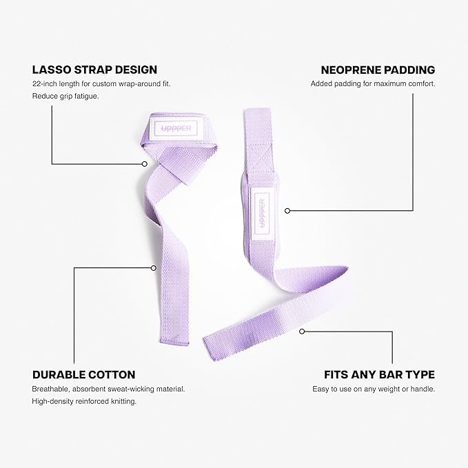 UPPPER Lifting Straps for Weightlifting – 22" Cotton Wrist Straps with Neoprene Padding for Deadlifts, Pullups, Gym Workouts – For Men & Women | Premium Fitness Gear
