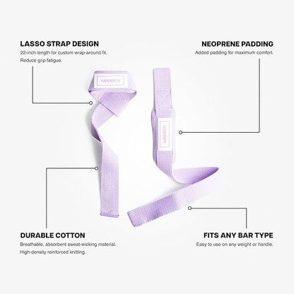 UPPPER Lifting Straps for Weightlifting – 22" Cotton Wrist Straps with Neoprene Padding for Deadlifts, Pullups, Gym Workouts – For Men & Women | Premium Fitness Gear