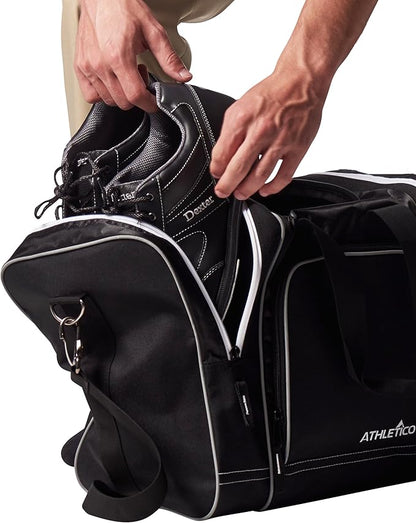Athletico Bowling Bag for Single Ball - Single Ball Tote Bag With Padded Ball Holder - Fits a Single Pair of Bowling Shoes Up to Mens Size 14
