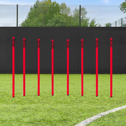 FORZA Slalom Agility Poles | Improve Endurance, Speed & Footwork | Color, Size & Rubber Base Options Available [8 Pack]