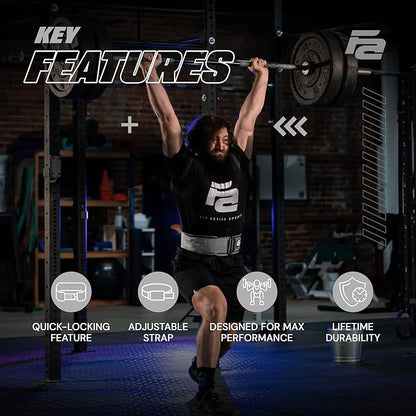 Fit Active Sports Self Locking Weight Lifting Belt | Premium Weightlifting Belt for Cross Training, Fast Locking Release Mechanism for Fitness and Power Lifting - Weightlifting Back Support for Men and Women