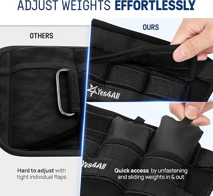 Yes4All Adjustable Wrist & Ankle Weights 3.5/5 LB Pair, Leg Weights for Women & Men, Weighted Arm Bands with Removable Sandbags for Fitness, Pilates, Walking, Strength Training - Versatile Colors