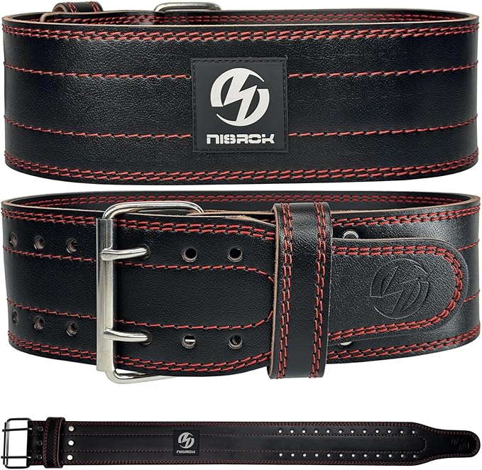 Genuine Leather Weightlifting Belt (6mm Thick) – Unisex Exercise Belt for Strength Training, Weight Lifting, Squats, with Waist Support | Adjustable Design, Suitable for Various Workouts