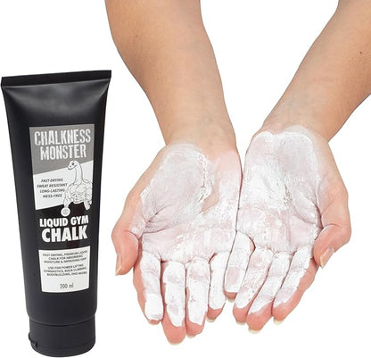 Liquid Gym Chalk - Mess-Free - Premium Sweat Resistant Long Lasting Grip - Quick Dry Hand Grip for Gymnastics, Rock Climbing, Power Lifting and More - Chalkness Monster