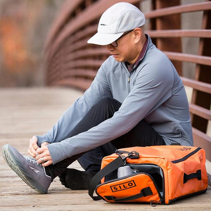 SILO Crew Drop One 26L Ultramarathon Bag - Organize Gear Efficiently for Training Racing Work, Travel - Optimized Storage: Pockets/Compartments for Easy Access Athletes Marathon Fitness Bright Orange