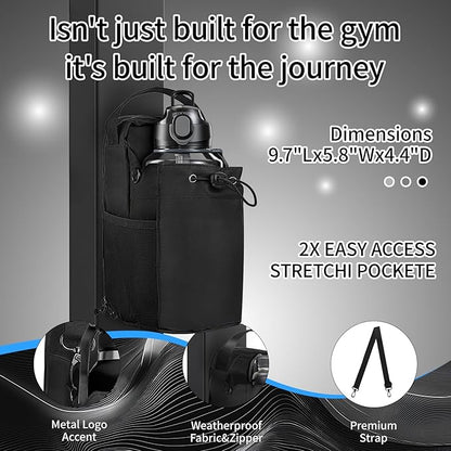 DZ Duozhan Magnetic Gym Bag with Large Capacity – 46oz Water Bottle Holder & 6.6lbs Storage – Strong Magnetic Attachment for Workouts – Waterproof Laminate & Polyester – Adjustable Strap for Gym