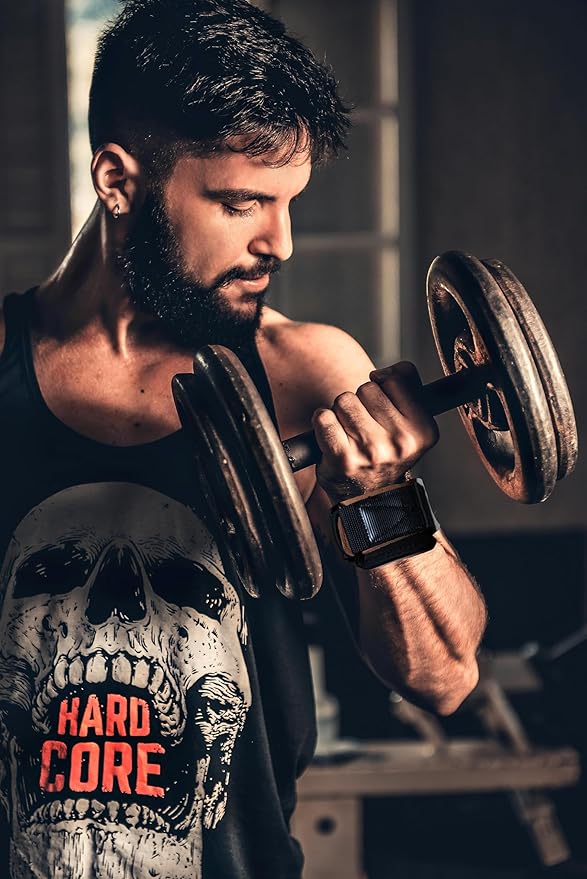 Wrist Wraps For Weightlifting Lifting Wrist Straps Grips Enhanced Gym Lifting Straps For Deadlift And Powerlifting Double-Layer Cowhideg and Pull Up for Men Women (Pair)