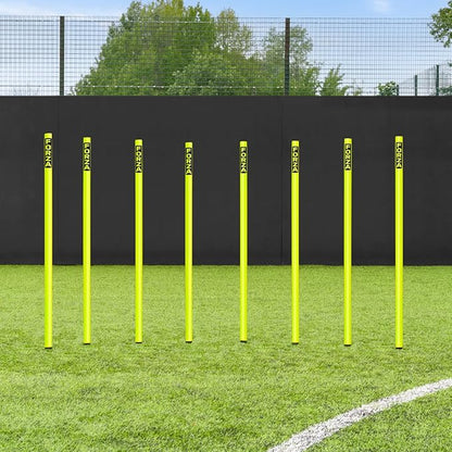 FORZA Slalom Agility Poles | Improve Endurance, Speed & Footwork | Color, Size & Rubber Base Options Available [8 Pack]