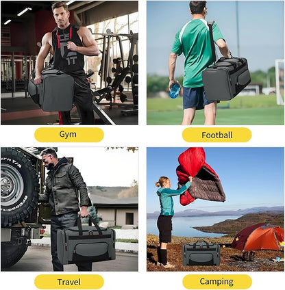 Gym Bag 22 inch Sport Duffle Bag for Men - 55L Weekender Duffel Bag for Travel 22“×12”×13“ - Dark Grey
