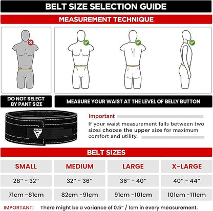 RDX Weight Lifting Belt Powerlifting, Approved By IPL and USPA, 10mm Thick 4" Leather Lumbar Back Support, Lever Buckle Gym Strength Training Equipment, Bodybuilding Deadlifts Squats Workout Men Women
