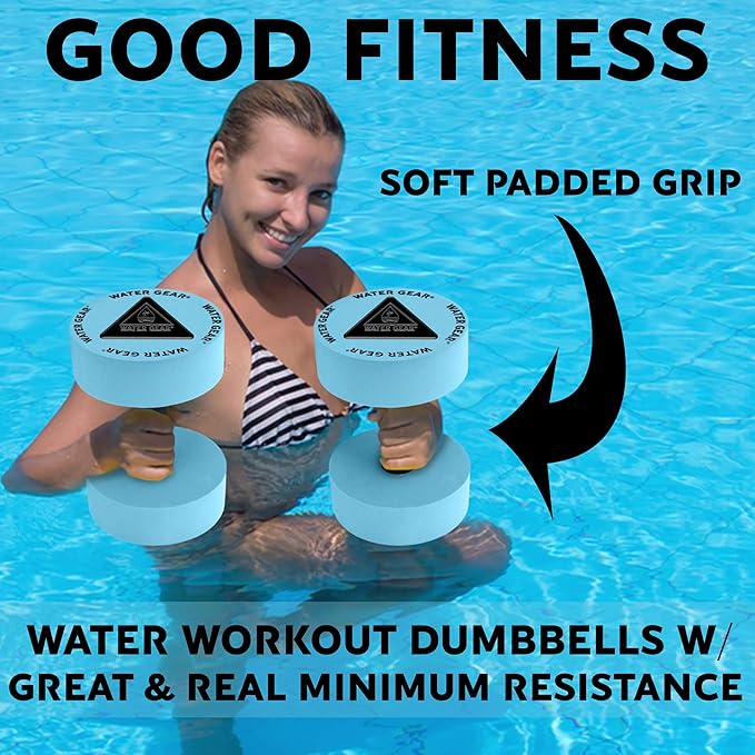Water Gear Resistance Bells - Water Fitness and Pool Exercise - Intense Workout Without Added Stress - Easy on Joints