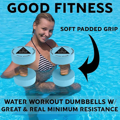 Water Gear Resistance Bells - Water Fitness and Pool Exercise - Intense Workout Without Added Stress - Easy on Joints