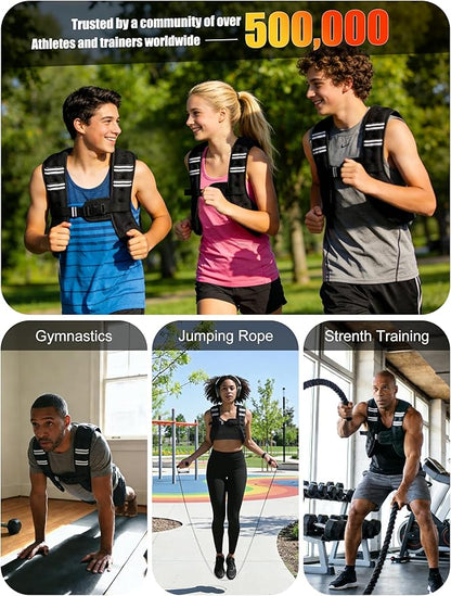 Henkelion Weighted Vest Weight Vest for Men Women Kids Weights Included, Body Weight Vests Adjustable for Running, Training Workout, Jogging, Walking