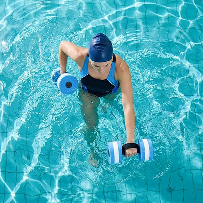 Aquatic Exercise Dumbell Set of 2 - Water Aerobic Exercise Foam Dumbbells Pool Resistance Fitness Equipment for Weight Loss