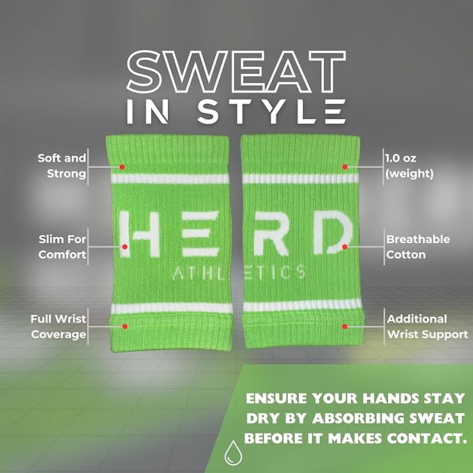 Cotton Wrist Sweatbands – Absorbent, Stretchable Bands for Men & Women – Sweat-Wicking, Anti-Chafing Support for Weightlifting, Cross Training, WODs, Tennis, Running & Fitness