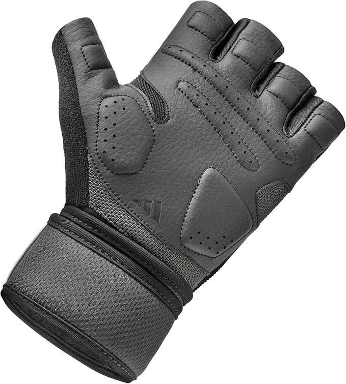 Adidas Wrist Wrap Training & Weightlifting Gloves, Fingerless Workout Gloves