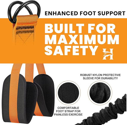 Adjustable Pull Up Assistance Bands with Foot and Knee Support, Heavy Duty Resistance Bands for Pull Up Bar, Full Body Strength Training System for Home Gym, Pull Up Assist Bands with Handles and Bag
